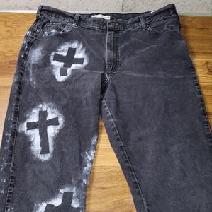 black cross vintage jeans